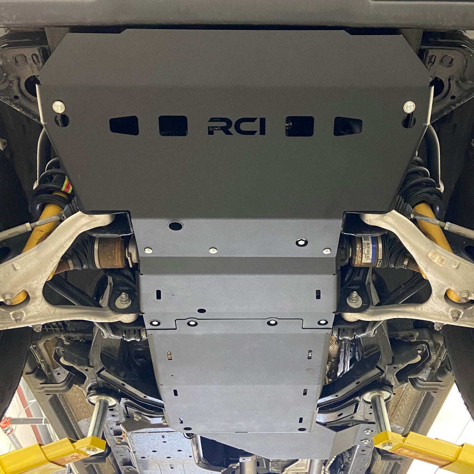 RCI Offroad skid plates protecting the underside of a Ford Bronco